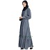 A-line Denim abaya with Frill at Bottom 